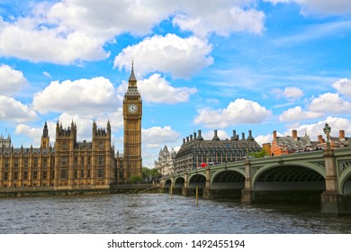 London, Great Britain -May 22, 2016: Nice view of Big Ben (Elizabeth tower) and Westminster Palace, the Houses of Parliament, the Parliament of the United Kingdom - Shutterstock ID 1492455194