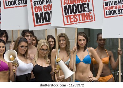 London Jan 23  Lucy Pinder, Kayleigh Pearson At MTV  Against Model Testing PR Stunt