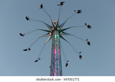 London - January 02, 2017: Winter Wonderland is an amusement park in Hyde Park which is held every Christmas. 