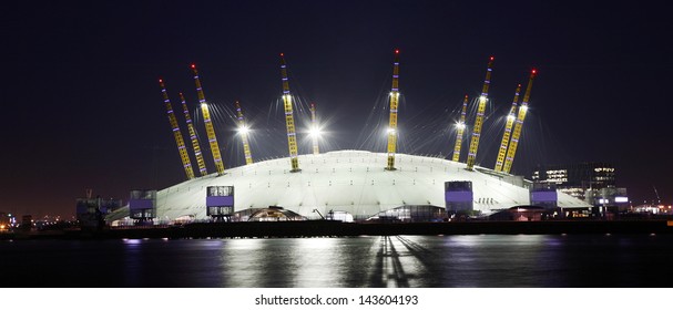 LONDON - JANUARY 16 : The Millennium Dome, also called O2 Arena, on January 16, 2012 in London, UK. The Dome, completed in 1999 by architect Richard Rogers, is the largest of its type in the world.