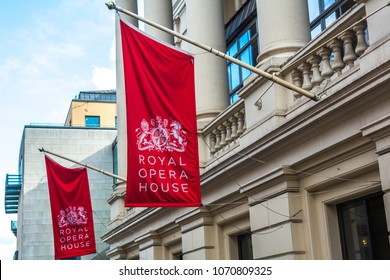 LONDON- JANUARY, 2018: Royal Opera House Exterior- A Famous Ballet And Opera Venue In The Covent Garden Area Of London's West End