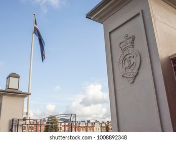 LONDON- JANUARY, 2018: View Of Entrance To The Queens Club Tennis Court Venue In West London.