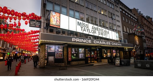 LONDON- JANUARY, 2020: Prince Charles Theatre By Leicester Square In Soho. An Independent Theatre Famous For Showing Alternative And Cult Classic Films