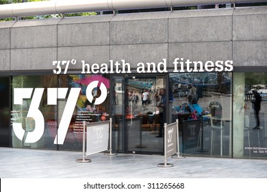 LONDON - JUNE 16, 2015: 37 Degrees Health And Fitness Gym Entrance.