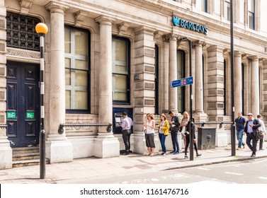 London. June 2018. A View Of The Barclays In Smithfield In London