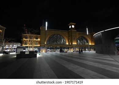 London Kings Cross Station At Night And Coal Drop Yard 