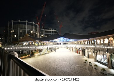 London Kings Cross Station At Night And Coal Drop Yard 