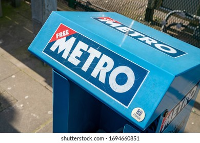 LONDON - MARCH 3, 2020: Newspaper Stand In London Subway