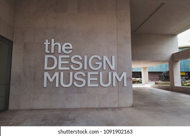 LONDON - MAY 10, 2018: Entrance And Sign At The Design Museum In London