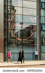 London. May 2018. A View Of Sushi Samba , In The City Of London.