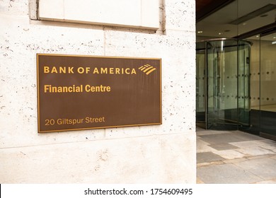 LONDON- MAY, 2020: LONDON- MAY, 2020: Bank of America Securities, previously Merrill Lynch, an American multinational investment bank and financial services company HQ in the City of London