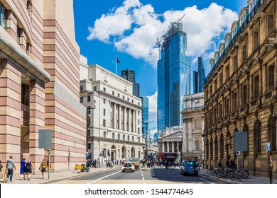 London. May 21 2019. A View Towards Bank Junction In The City Of London In London