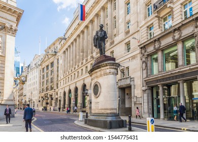 London. May 212 2019. The James Henry Greathead Statue At Bank Junction