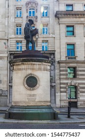 London. May 212 2019. The James Henry Greathead Statue At Bank Junction