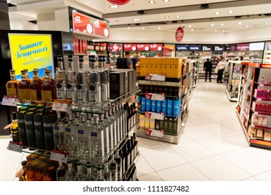 LONDON - MAY 27, 2018: Duty Free Shop At London Heathrow Airport Terminal