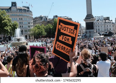 LONDON - MAY 31ST 2020: Black Lives Matter Protest At Trafalgar Square In London. 