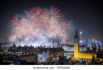 The London New Year Fireworks Celebrations. 