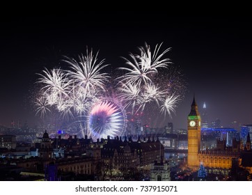 The London New Year Fireworks Celebrations. 