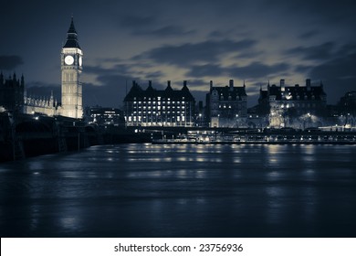 London At Night In Dramatic Black And White