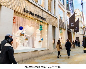 London, November 2017. A view of the Louis Vuitton store on New Bond Street, in Mayfair.
