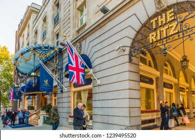 London. November 2018. A View Of The Ritz Hotel On Piccadilly In London