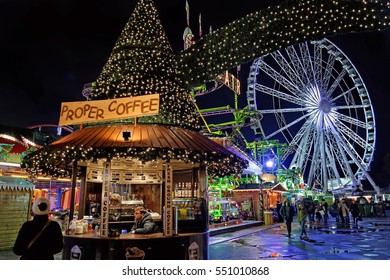 London - November 21, 2016: Winter Wonderland is an amusement park in Hyde Park which is held every Christmas.