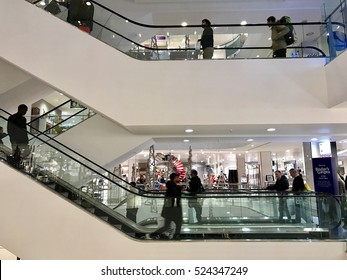 LONDON - NOVEMBER 27: Christmas Shoppers inside John Lewis Oxford Street Department Store during the Black Friday Weekend Sales on November 27, 2016 in London, UK.