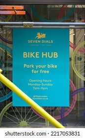 LONDON - November 3, 2020: Poster In Window Of The Seven Dials Bike Hub, Covent Garden