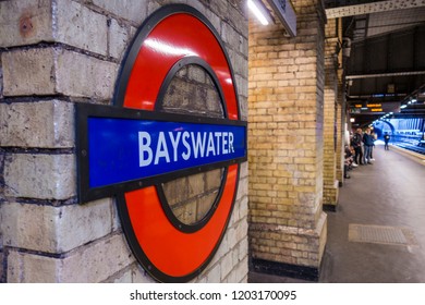 London October 2018 Bayswater Underground Sign Stock Photo (Edit Now ...