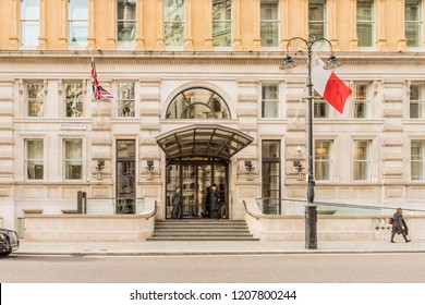 London October 2018. A View Of The Corintia Hotel In London