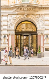 London October 2018. A View Of The Corintia Hotel In London