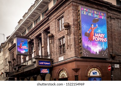 LONDON- OCTOBER, 2019: Mary Poppins musical at the Prince Edward Theatre in London's West End. 