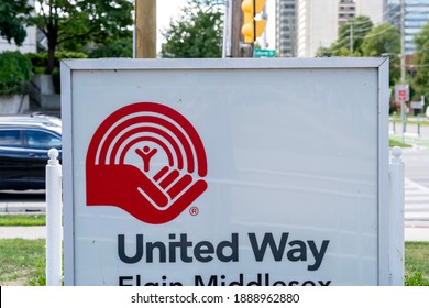 London, Ontario, Canada - August 30, 2020: Close Up Of  United Way Sign In London, ON, Canada. United Way Is A Nonprofit Organization. 