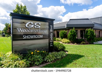 London, Ontario, Canada - August 30, 2020: G And S Woodworking In London, Ontario, Canada. Custom Woodworking Specializing In Kitchens, Washrooms And Commercial Projects. 