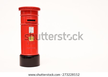 London postbox isolated on white background