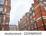 London- Red brick mansion buildings on Crawford Street in Marylebone Baker Street area of central West London