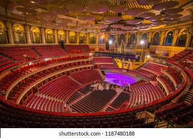 LONDON- SEPTEMBER, 2018: Interior Of The Royal Albert Hall, A World Famous Music Venue And London Landmark