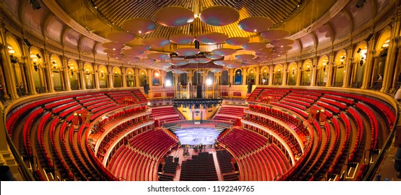 LONDON- SEPTEMBER, 2018: Interior Of The Royal Albert Hall, A World Famous Music Venue And London Landmark