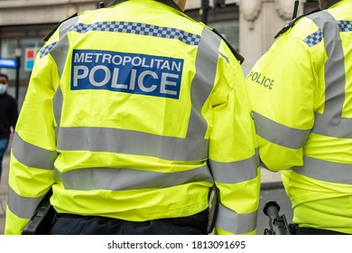 London-  September, 2020: London Metropolitan Police Officers Patrolling The Streets 