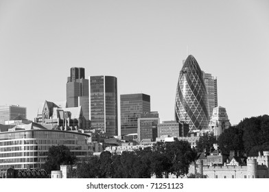 London Skyline In Black And White