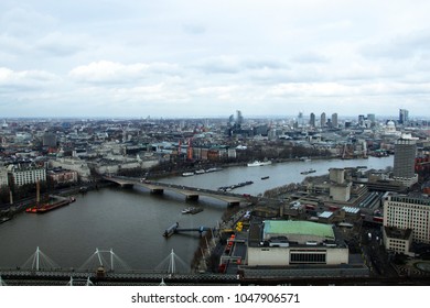 London skyline photographed from the London Eye