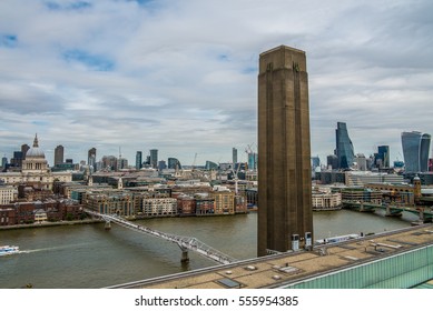 London Skyline As Seen From The Tate Modern Gallery.