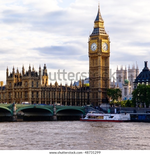 London Skyline Showing Big Ben Westminster Stock Photo 48731299 