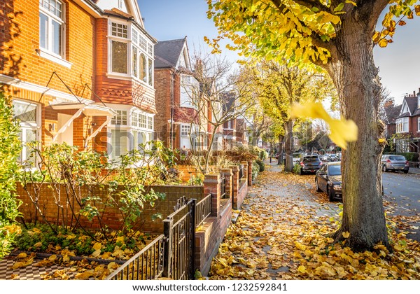 London suburb\
of Chiswick in the autumn time,\
UK