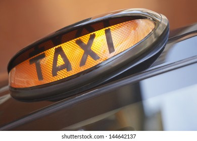 London Taxi Sign Close Up