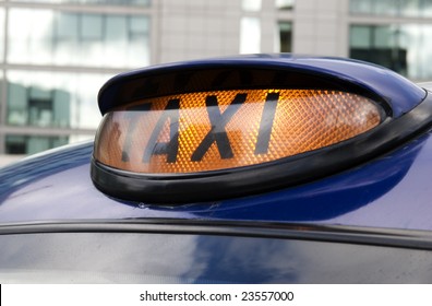 London Taxi.London Taxi With Its For Hire Light Turned On.