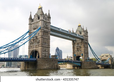 London Tower Bridge On Thames River In London.