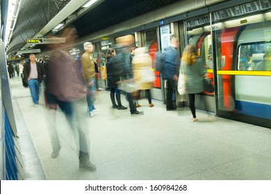 London tube train station movement  - Powered by Shutterstock