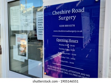 London. UK- 01.29.2021: A Typical General Practitioner Surgery Or Medical Centre In The Capital's Suburb Which Provide NHS Medical Care To The Local Population.