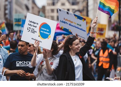 London  UK - 02 07 2022: Youth Shtop AIDS Organization At London LGBTQ Pride Parade